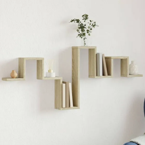 vidaXL væghylde 104,5x10x43 cm konstrueret træ Sonoma-eg