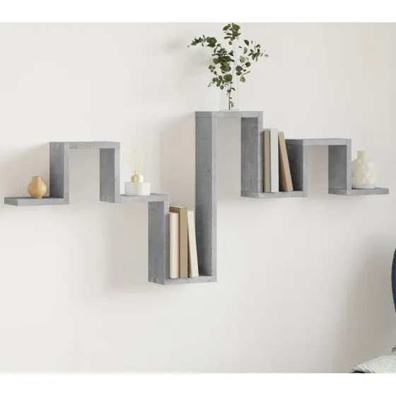 vidaXL væghylde 104,5x10x43 cm konstrueret træ betongrå