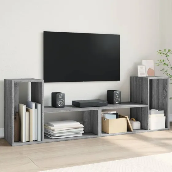 vidaXL TV-borde 2 stk. 75x30x50 cm konstrueret træ, Grå Sonoma-eg