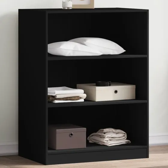 vidaXL tøjreol i sort konstrueret træ 77x48x102 cm