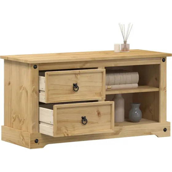 vidaXL TV-bord Corona 100x40x52 cm i massivt fyrretræ