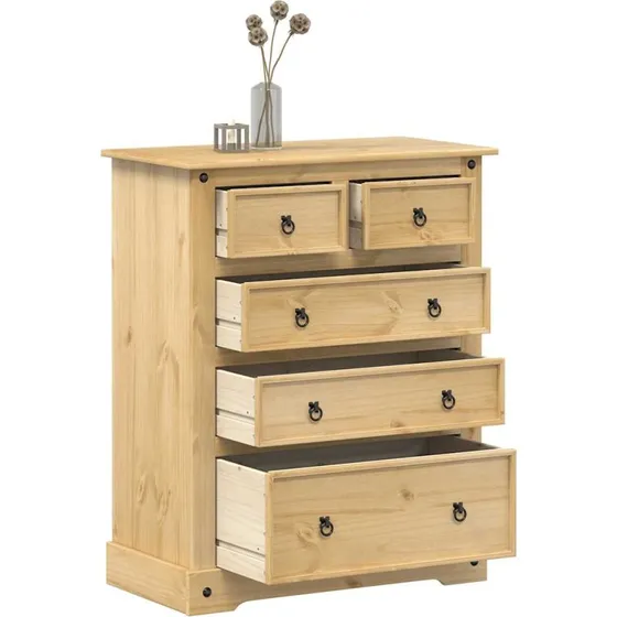 vidaXL kommode Corona 92x48x114 cm i massivt fyrretr