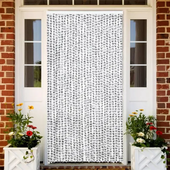 vidaXL flueforhæng chenille 118x220 cm lysegrå/mørkegrå