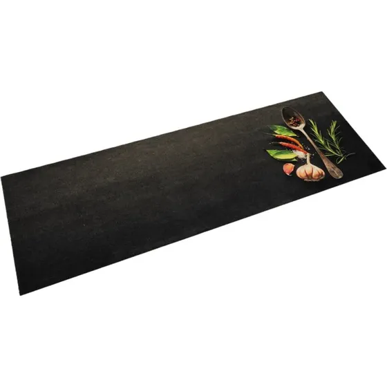 vidaXL kkkentppe 60x180 cm krydderidesign sort/grn velour