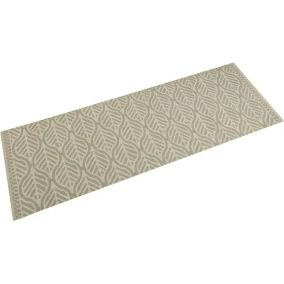 vidaXL køkkentæppe 45x150 cm bladdesign i velour, vaskbart