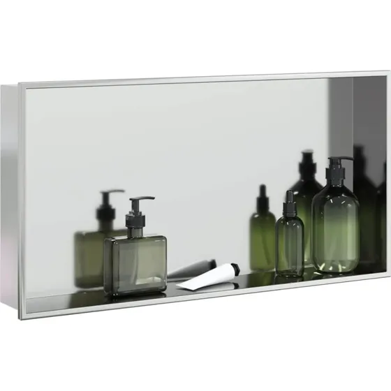 vidaXL brusehylde 62x32x9 cm i børstet rustfrit stål