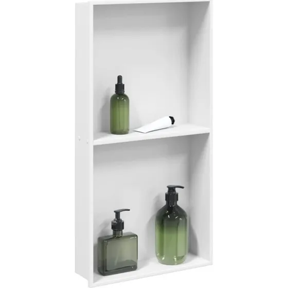 vidaXL brusehylde 32x62x9 cm rustfrit stål, børstet mat hvid