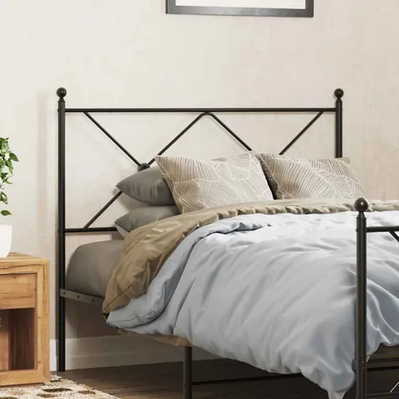 vidaXL sengegavl 100 cm i metal, sort
