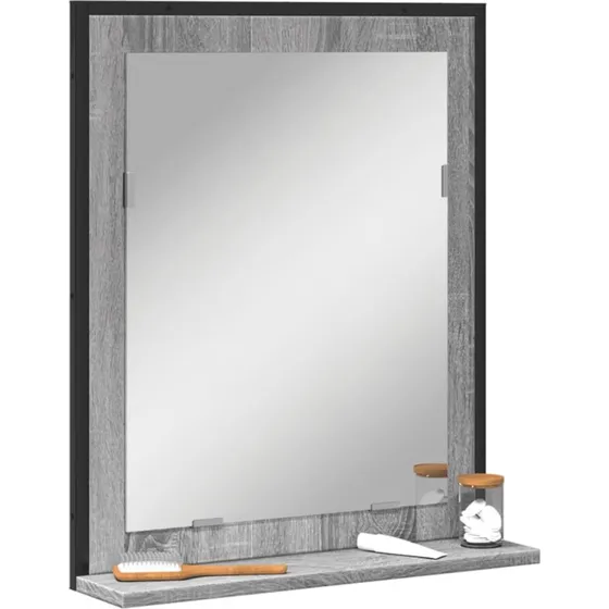 vidaXL spejl med hylde 50x12x60 cm - gr Sonoma-eg