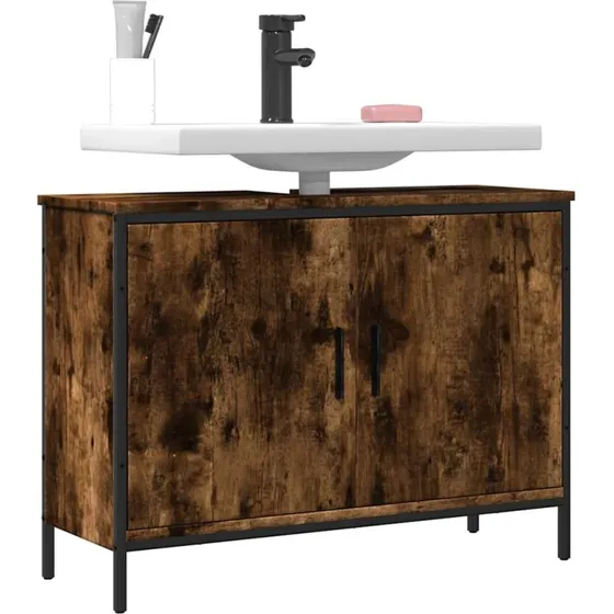 vidaXL underskab til håndvask 80x30x60 cm - røget eg