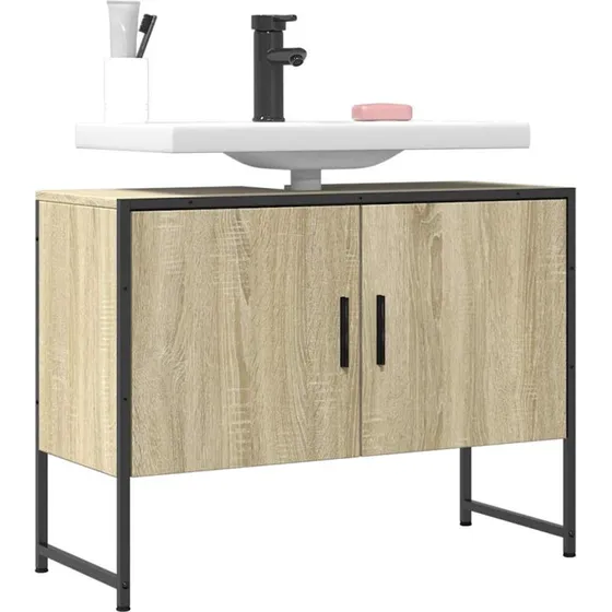 vidaXL underskab til håndvask 80x33x60 cm Sonoma-eg