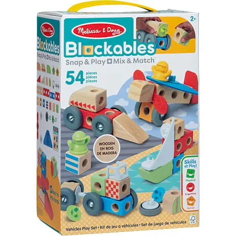 Melissa & Doug Blockables køretøjer, 54 stk.