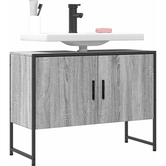 vidaXL underskab til håndvask 80x33x60 cm grå Sonoma