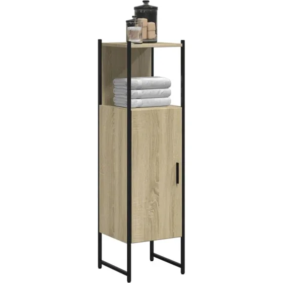 vidaXL badeværelsesskab 33x33x120,5 cm sonoma-eg