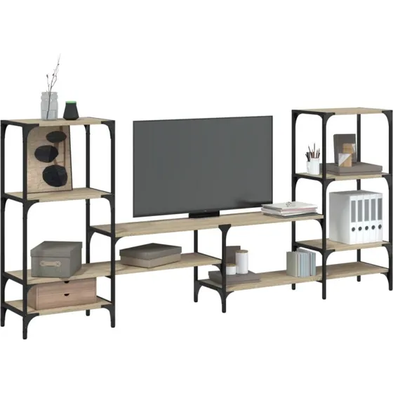 vidaXL TV-bord 206,5x28,5x95 cm konstrueret træ Sonoma-eg