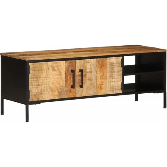 vidaXL TV-bord 110x35x40 cm i massivt ru mangotræ