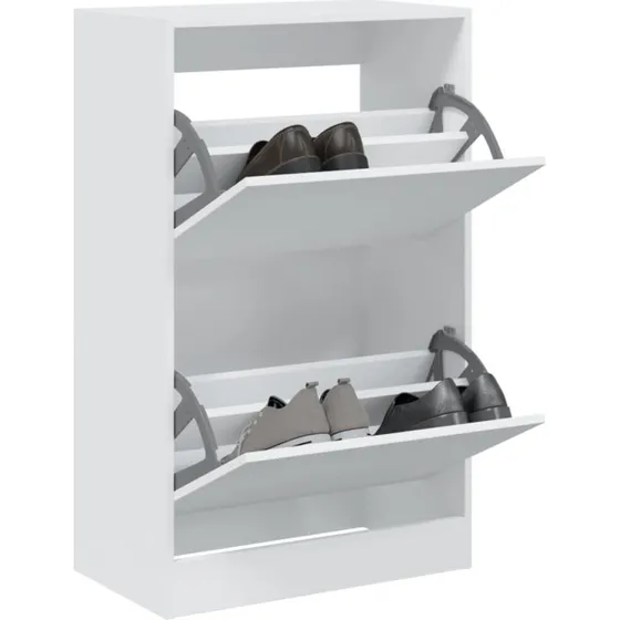 vidaXL skoreol 60x34x96,5 cm hvid, konstrueret træ
