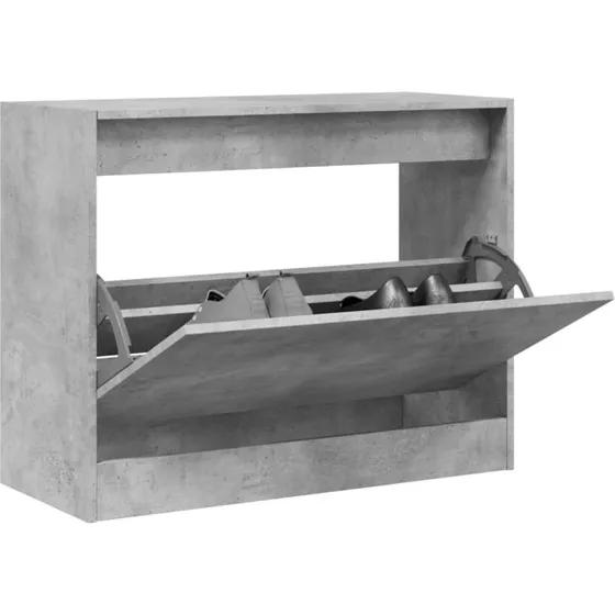 vidaXL skoreol 80x34x63 cm i konstrueret træ, betongrå
