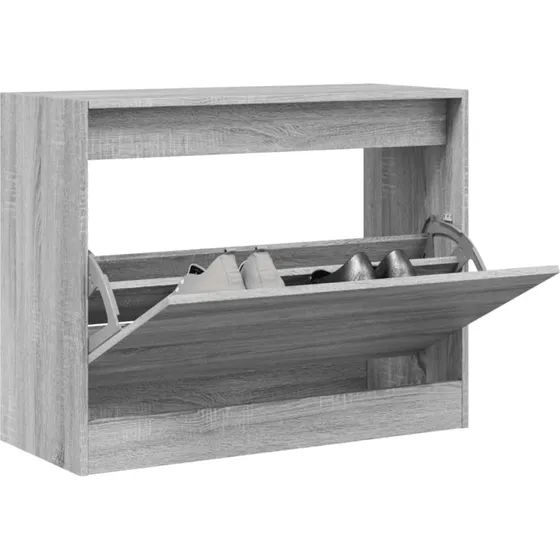 vidaXL skoreol 80x34x63 cm, konstrueret træ, grå Sonoma-eg