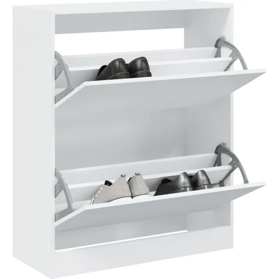 vidaXL skoreol 80x34x63 cm hvid (konstrueret træ)