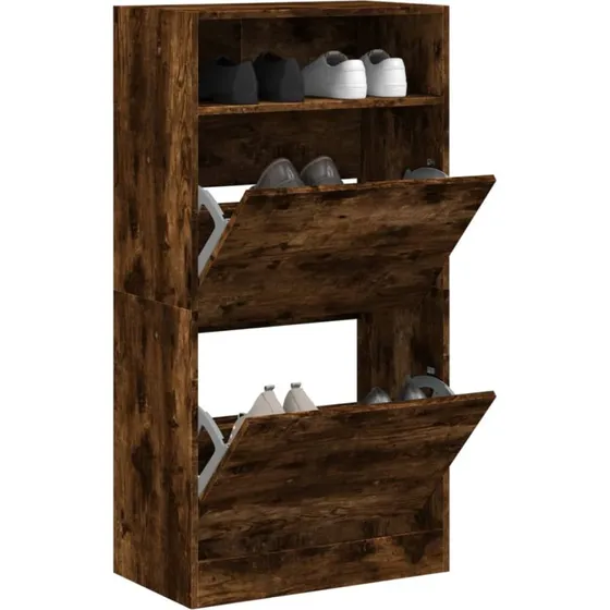 vidaXL skoreol 60x34x116 cm konstrueret træ, røget egetræsfarve