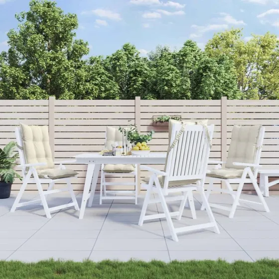 vidaXL stolehynder med hj ryg 4 stk. oxfordstof cremefarvet