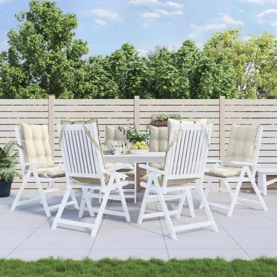 vidaXL stolehynder m. hj ryg 6 stk. oxfordstof creme