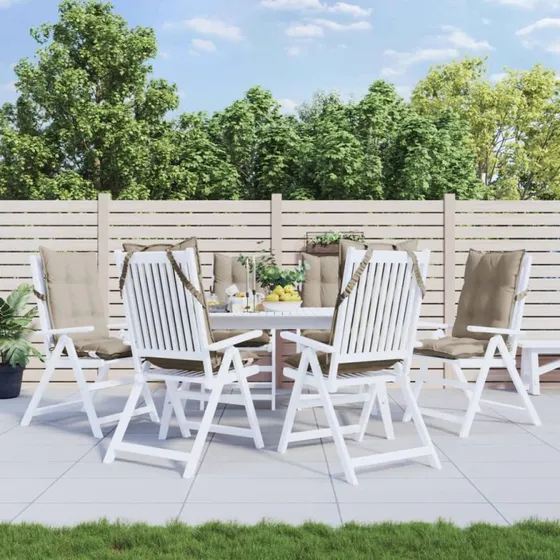 vidaXL Stolehynder med hj ryg 6 stk. oxfordstof grbrun