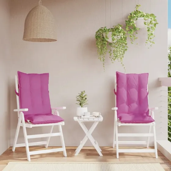 vidaXL stolehynder høj ryg 2 stk oxfordstof pink