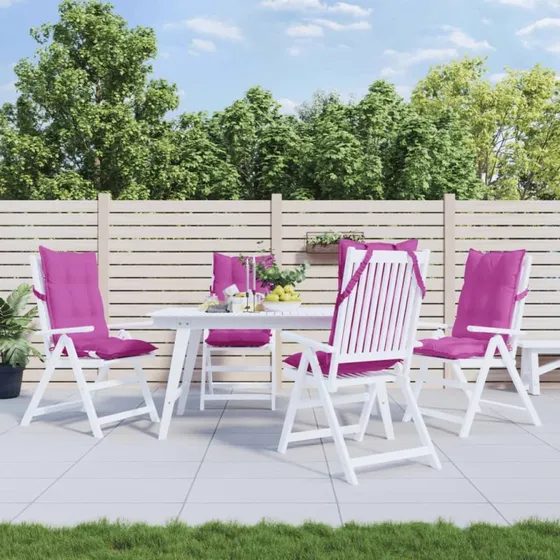 vidaXL stolehynder m. hj ryg 4 stk. oxfordstof lyserd