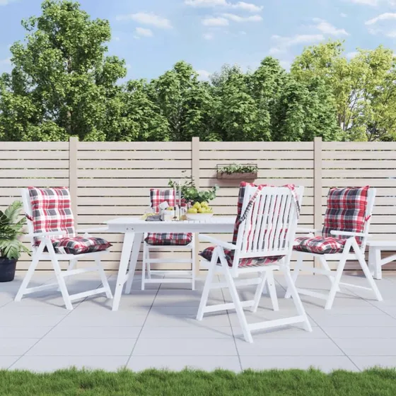 vidaXL stolehynder lav ryg 4 stk oxfordstof ternet rød