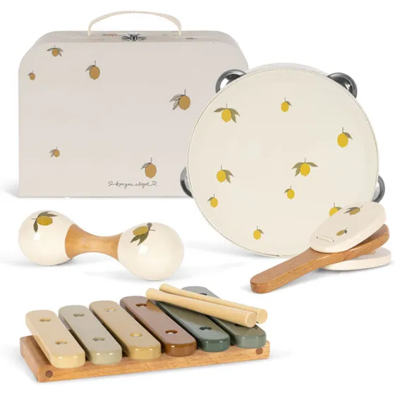 Musiksæt lemon – træinstrumenter i kuffert (3+ år)