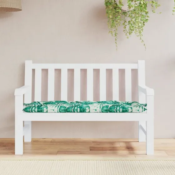 vidaXL hynde til havebænk 120x50x7 cm oxfordstof bladmønster