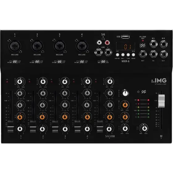 MXR 6-kanals mixer MXR-6 med Bluetooth og USB