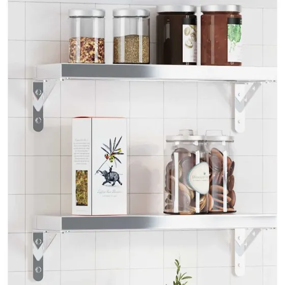 vidaXL hyldebeslag 4 stk. 15x2,5x11,5 cm rustfrit stl slvfarvet