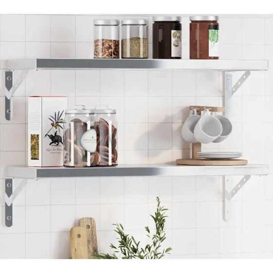 vidaXL hyldebeslag 4 stk. 23,5x2,5x15,5 cm rustfrit stl