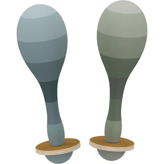 Flexa Maracas sæt, blå/grøn i massivt træ 5,5x5,5x18 cm