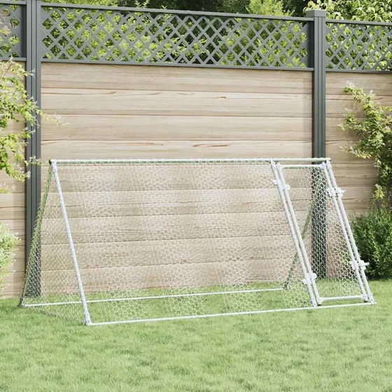vidaXL hønsehus 200x105x91 cm galvaniseret stål sølvfarvet