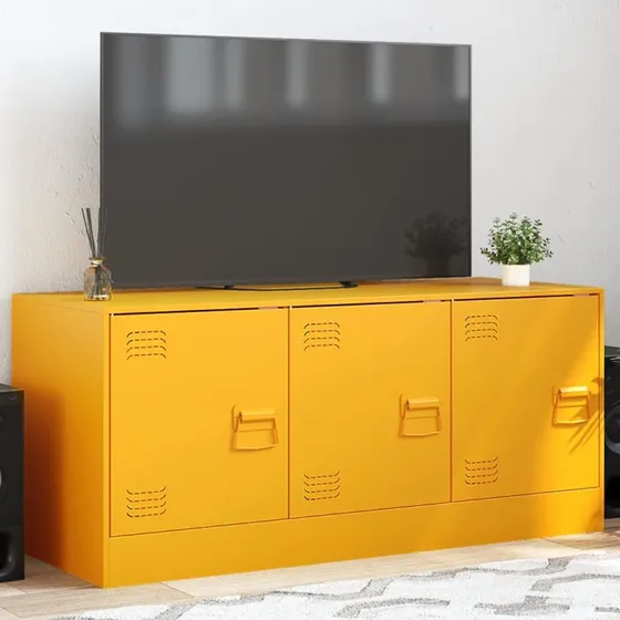 vidaXL TV-bord 99x39x44 cm i stål – sennepsgul