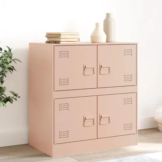 vidaXL skænk 67x39x73 cm koldvalset stål - lyserød