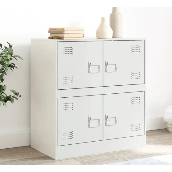 vidaXL skænk i koldvalset stål 67x39x73 cm hvid