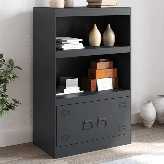 vidaXL skab 67x39x107 cm koldvalset stål – antracitgrå