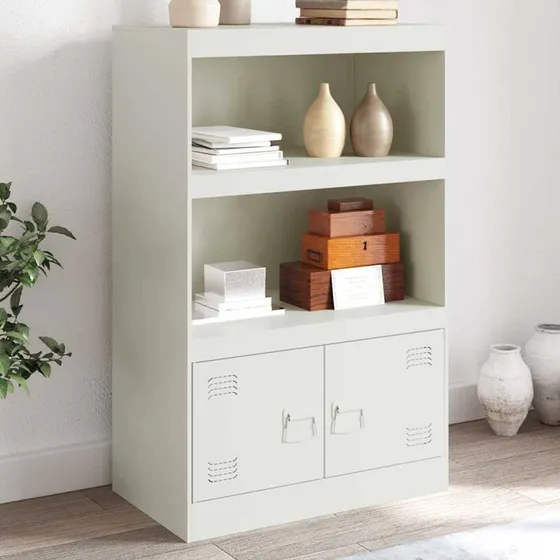 vidaXL skab 67x39x107 cm, hvidt stål