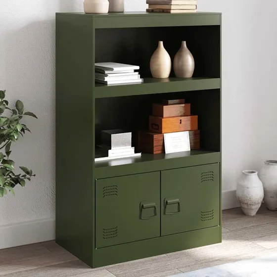 vidaXL skab i stål 67x39x107 cm - olivengrøn