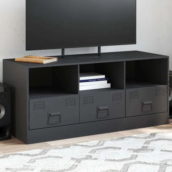 vidaXL TV-bord 99x39x44 cm koldvalset stål, antracitgrå