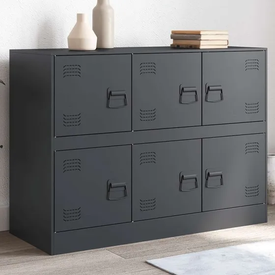 vidaXL skænk 99x39x73 cm stål antracitgrå