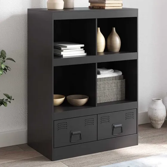 vidaXL højskab 67x39x95 cm i sort stål