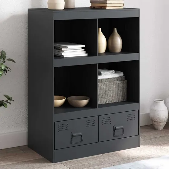 vidaXL højskab 67x39x95 cm stål antracitgrå