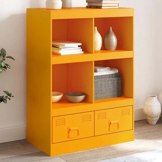 vidaXL højskab 67x39x95 cm stål sennepsgul