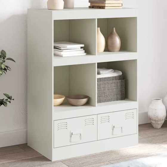 vidaXL højskab i stål 67x39x95 cm – hvid